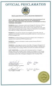 Official Proclamation of Local Disaster Emergency Due to Covid 19