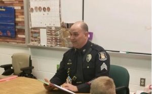 Sergeant Lister conducting Read Across America at Central School