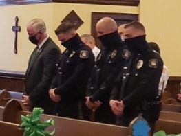 Patrolmen Observe Mass of Thanksgiving at St. Rose Church